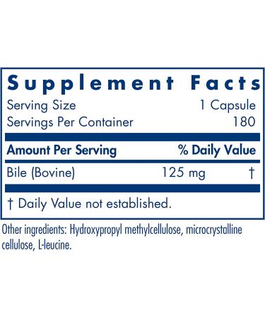 Buy Allergy Research Group Ox Bile 125 mg â€“ 180 Vegicaps for Digestive Health - Buy Online on GoSupps.com