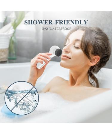 Electric Facial Cleansing Brush - Rechargeable Spin Face Scrubber with 6 Speed Settings & Wall Holder for Exfoliating & Deep Cleansing - Buy Online on GoSupps.com