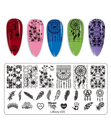 Budoci 6er Nagel Stamping Set | Nail Art Kit with Plates Stamp & Scraper for French Nail Designs - Animal Lace Geometry & More - Buy Online on GoSupps.com