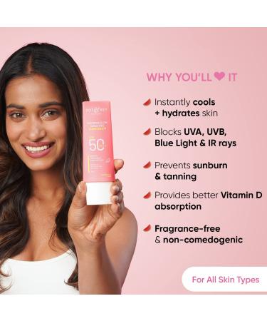 Watermelon Hyaluronic Cooling Sunscreen SPF 50 PA+++ | Moisturized Skin UV & Blue Light Protection No White Cast Lightweight Formula - Buy Online on GoSupps.com