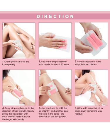 CILEYPIA Wax Strips for Hair Removal - 64 Body Wax Strips for Women and Men - Ready to Use Facial Wax Strips for Arms, Legs, Underarms, Eyebrows, and Bikini Area - Buy Online on GoSupps.com