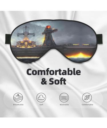 SSIMOO Giant Nuclear Ship Sleep Eye Mask | Breathable Travel Eye Patch for Relaxation - Black - Buy Online on GoSupps.com