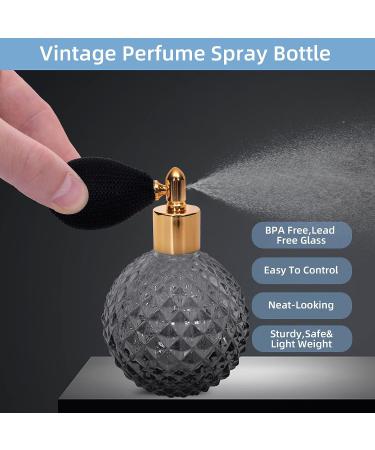 WTWEN 100ml Vintage Style Glass Perfume Spray Bottle for Women - Refillable & Elegant Gift (Black) - Buy Online on GoSupps.com