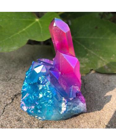 Room Decoration 100-200g Natural Crystal Bluish Violet Angel Aura Quartz Cluster Specimens Titanium Coating Quartz Cluster Beautiful Natural Crystal Stone (Size : 100-150g) - Buy Online on GoSupps.com