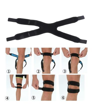 Adjustable Double Knee Patella Support Band - Stabilizer for Joint Pain Relief & Exercise | International Shipping - Buy Online on GoSupps.com