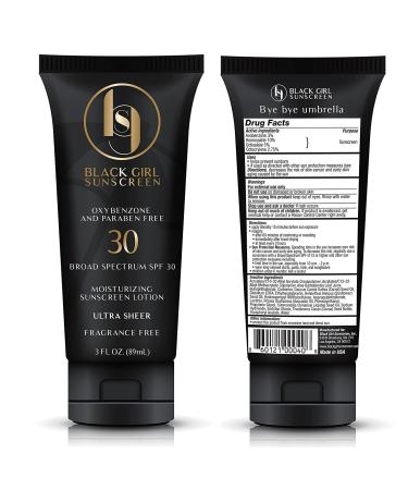 Bissport BlackGirlSunscreen SPF 30 Sunscreen - Made by Women of Color for People of Color - 3 FL OZ