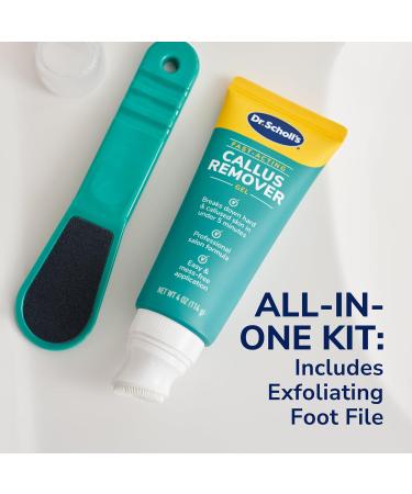Dr. Scholl's Fast Acting Callus Remover Gel Kit | Smooth Soft Feet & Hard Skin Removal | Salon Professional Formula - Mess Free Exfoliating Foot File Included - Buy Online on GoSupps.com