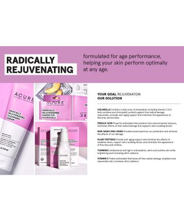 Acure Radically Rejuvenating Sheet Mask - Vegan Anti-Aging, Hydrating with Argan Oil & Hyaluronic Acid, 1 Count - Buy Online on GoSupps.com
