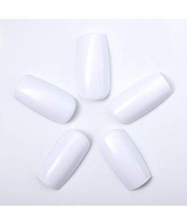 Buy Novo Ovo White Holographic Press-On Nails - Angular Artificial Fingernails with Glue | International Shipping Available - Buy Online on GoSupps.com