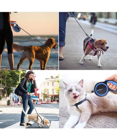 Buy Etechydra Retractable Dog Leash - Durable Anti-Bite Steel Chain 5m Nylon Strap for Medium to Large Dogs - Blue - Buy Online on GoSupps.com