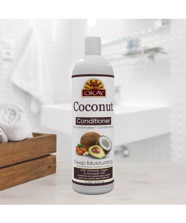 OKAY Coconut Deep Moisturizing Conditioner - Sulfate Silicone & Paraben Free for All Hair Types - 33oz Made in USA - Buy Online on GoSupps.com