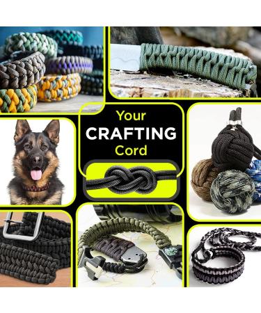 TECEUM Paracord 550 lb - 100 ft Black - Tactical Parachute Cord Type III for Crafting, Camping & Survival - 40 Colors - Strong Military Grade Rope - Buy Online on GoSupps.com