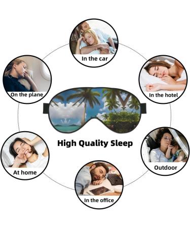 Two Palm Tree Tropical Print Sleep Mask - Unisex Double-Sided Eye Mask for Sound Sleep & Skin Care | International Shipping Available - Buy Online on GoSupps.com