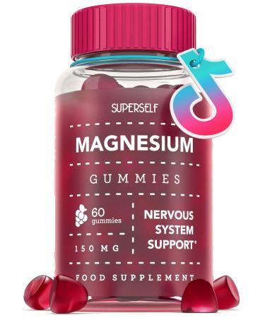 Magnesium Gummies for Adults & Kids - 150mg Magnesium Supplements for Sleep Relaxation & Muscle Support - Natural Grape Flavour - No Artificial Colours - Vegan - 60 Gummies Easy to Chew 1 count (Pack of 60)