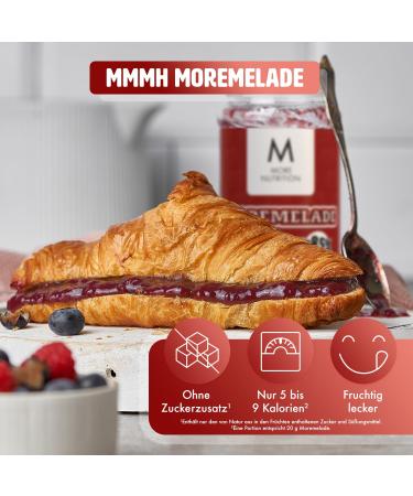 MORE NUTRITION Moremelade - 4 x 240g Strawberry Light Fruit Spread | Delicious Low-Calorie Jam for Healthy Spreads - Buy Online on GoSupps.com