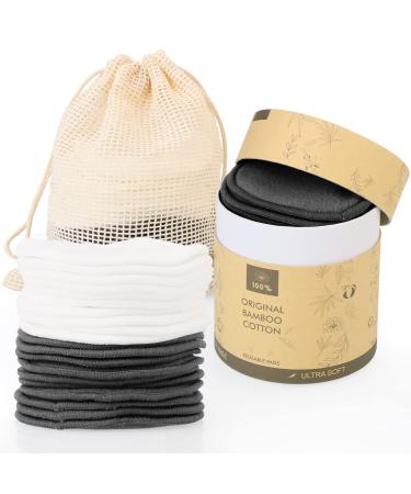 Unimeix Sminking pads washable Wattpads (20 pieces) Reusable cotton pads make -up remote cushions Sustainable products with washable laundry bag and round paper tube 20 pieces of bamboo tube - Buy Online on GoSupps.com