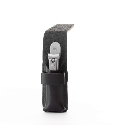 GERMANIKURE Nail Clipper and Glass Nail File Set in Black Leather Case - Made in Solingen Germany | FINOX Stainless Steel & Czech Glass Nail Care Kit - Buy Online on GoSupps.com