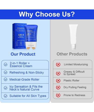 AH-8 Neck Firming Cream Neck Creams for Tightening and Firming Crepey Skin Hexapeptide Neck Tightening Cream with Roller Moisturizing & Reduces wrinkles fine lines & double chin - 4.23oz - Buy Online on GoSupps.com