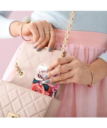 Shop Stylish Lipstick Case - Leather Lip Gloss Organizer with Mirror | Mini Holder Bag - Colorful Rose Flower Art Pattern - Buy Online on GoSupps.com