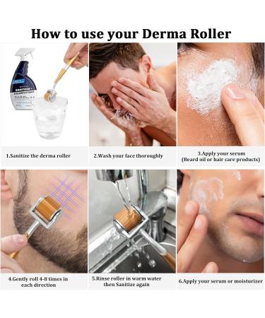 Micro Needle Titanium Derma Roller for Face Body Skin Care Helps for Men's Beard Growth Reduce Hair loss (0.75mm) - Buy Online on GoSupps.com