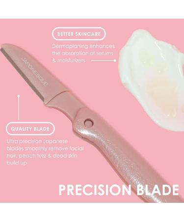 JAPONESQUE Foldable Dermaplaner Facial Razors Set - 3-Piece Eyebrow & Facial Hair Removal Kit for Women - Colorful & Convenient - Buy Online on GoSupps.com