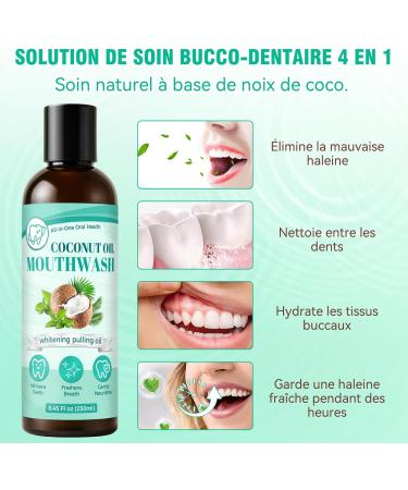 Bain de Bouche l Huile de Coco 250 ml Rin age Oil Pulling Naturel Sans Alcool Menthe Douce Vegan et Doux pour l mail Soin Buccal Quotidien pour une Haleine Fra che et un Nettoyage Confortable - Buy Online on GoSupps.com