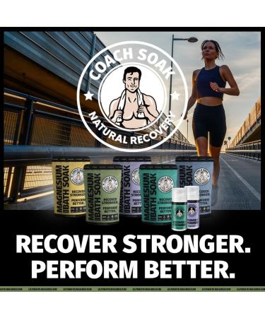 Coach Soak Recovery Bath: Natural Magnesium Flakes with 21 Minerals, Essential Oils, and Dead Sea Salts - Eucalyptus Tea Tree Blend for Post Workout Rejuvenation - Buy Online on GoSupps.com