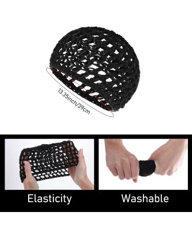 2 PCS Black Mesh Hair Net Caps for Women - Long Straight/Curl Wig Snood Wrap Bonnets with Bun Lift Strap - Ideal for Sleeping, Cooking, Ballet - Buy Online on GoSupps.com