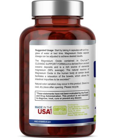 Oxy-Lax 750 mg - Natural Magnesium Oxide Oxygen-Based Colon Cleanse | Gentle Laxative for Healthy Digestive Regularity | 120 Vcaps - Shop Internationally - Buy Online on GoSupps.com