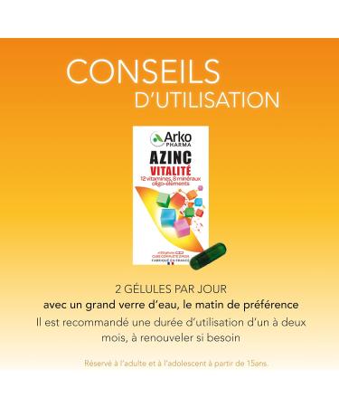 Azinc Vitality Reduces Overwork Fatigue Supports Intellectual Performance Ages 15 and Above 120 Capsules (Packaging May Vary) - Buy Online on GoSupps.com