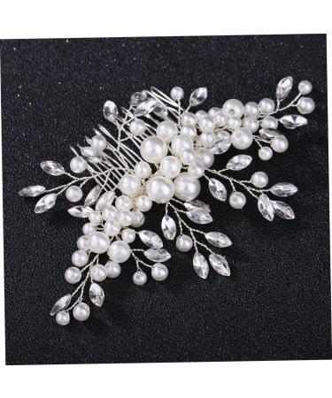 FRCOLOR 1pc Flower Crystal Ab Rhinestones Wedding Headpiece Metal Hair Claw Clips Crystal Vintage Bridal Hair Clips Silver Barrettes Hair Accessories Tiara Manual Bride Comb - Buy Online on GoSupps.com