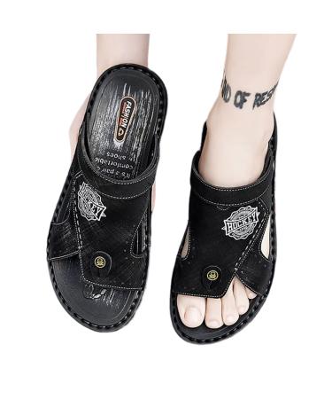 Lfzhjzc Summer Mens Bunion Corrector Sandals Comfy Open Toe Orthopedic Sandals for Men for Pain Relief Hallux Valgus Bunion Symptoms (Color : Black Size : 8) 8 Black