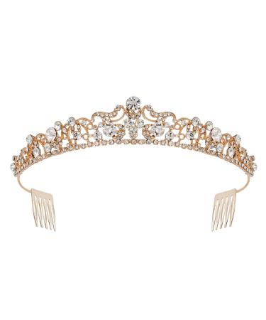 SWEETV Rose Gold Wedding Tiaras and Crowns with Side Comb  Rhinestone Bridal Crown Princess Tiara Jewelry Headpieces for Women and Girls - Buy Online on GoSupps.com