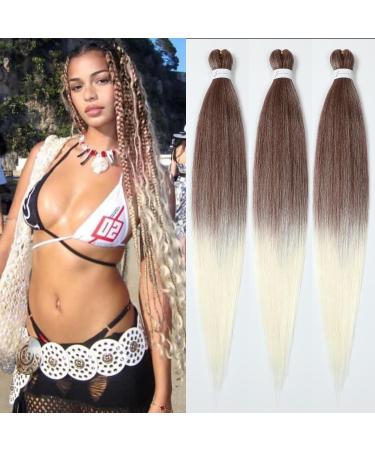 Easy braid anti-stretched s braid 26 inch 3-packs hair for single-braid KanCalon braided hair synthetic hair art hair for braid extensions hair extensions (26 inches 30-613#) 66cm-26 inches (3 Series pack) 30-613#