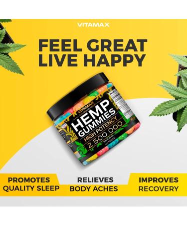 Vitamax Natural Hemp Gummies - 100ct Sugar Bears for Rest & Relaxation - Made in USA - Calming, Assorted Fruit Flavors - Buy Online on GoSupps.com