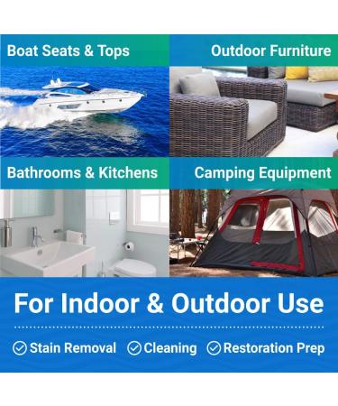 Mold and Mildew Stain Remover 22oz - Boat Seats, Fabric, Canvas, Carpet, Vinyl Cleaner for Boats, RVs, Cars, Household - Shower Walls, Outdoor Furniture, Patio, Pillows - Spray Without Gel - Buy Online on GoSupps.com