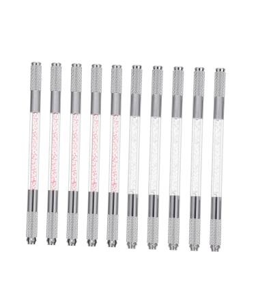 DOITOOL 10pcs Pen Heads Brow Pens Long Multitools Tattooing Makeup Dual Crystal Double for Lasting Pencils