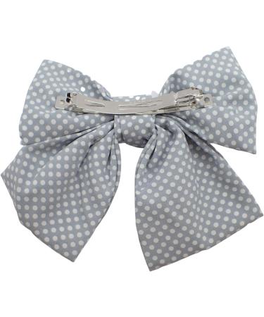 Topkids Accessories Satin Hair Bow Clip Barrette Cute Hair Styling Ribbon Bow Accessory on a Barrette Clip Bows for Girls Kids Women Ladies for Wedding (15cm Blue Denim Polka Dot) - Buy Online on GoSupps.com