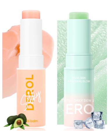 2PCS Wrinkle Repair Cooling Deeply Moisturizing Multi Balm Stick  Face Moisturizer Primer Body Hydrating Stick for Dry Skin  Collagen Bounce Hydrate Face Glow  Face Eye Lip Neck Hand Skin Care Set 01+02