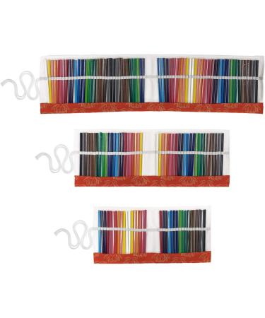 ABAKUHAUS Japanese Roll Up Pencil Case Warm Lotus Flowers Oriental Durable & Portable Pencil Organizer 48 Holes Vermilion and Cream - Buy Online on GoSupps.com