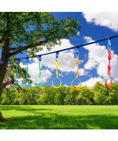 Rainbow Craft 7-Pack Ninja Rings for Backyard Ninja Warrior - Gymnastic Swing Bar Rings for Obstacle Slackline Kits - Buy Online on GoSupps.com