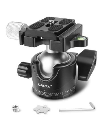 Ball Head, CAVIX 36mm Ball Head Mount Camera Tripod Head with 1/4 Arca Swiss Quick Release Plate for Tripod, Monopod, DSLR, Camera,33lb/15kg Load Ball Dia. 36mm