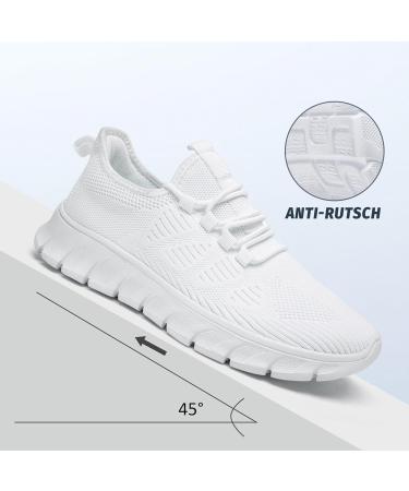 Yrltyo Men's Running Shoes - Breathable Lightweight Sneakers & Hiking Shoes 44 EU B White | Sports Slip-On Tennis Footwear - Buy Online on GoSupps.com