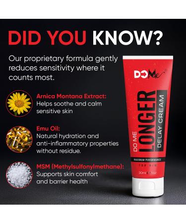 Do Me Delay Cream for Men Helps You Last Longer - Smooth Alternative to Delay Spray - for Desensitized Comfort for Sensation Support 1 Ounce (Pack of 1) - Buy Online on GoSupps.com