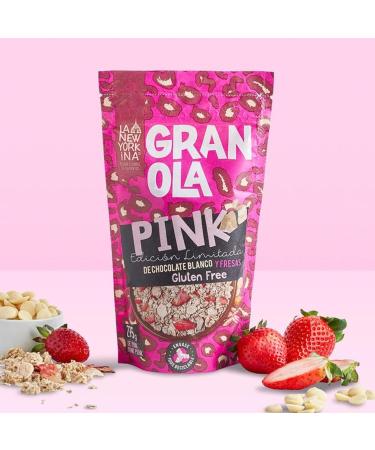 LA NEWYORKINA White Chocolate and Strawberry Granola Gluten Free 275gr. Cooked with Extra Virgin Olive Oil - Natural Products - 100% Artisanal Production - Buy Online on GoSupps.com