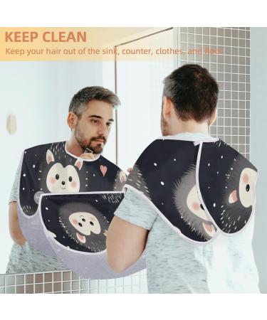 Animal Hedgehog Beard Bib Apron - Best Beard Hair Catcher for Men Perfect Father's Day & Christmas Gift with Suction Cups - Buy Online on GoSupps.com