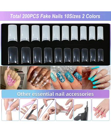 Complete Nail Kit with Electric Drill, UV LED Lamp, 54W Dryer, Manicure Pen, False Tips, Files - Perfect Starter Set for Acrylic Art Supplies - Buy Online on GoSupps.com