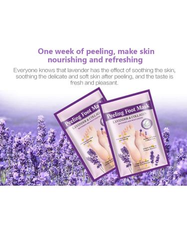 Foot Peeling Mask - Lavender Collagen Exfoliating Socks for Soft Moisturized Feet | Dead Skin Removal & Cracked Heel Care - Buy Online on GoSupps.com