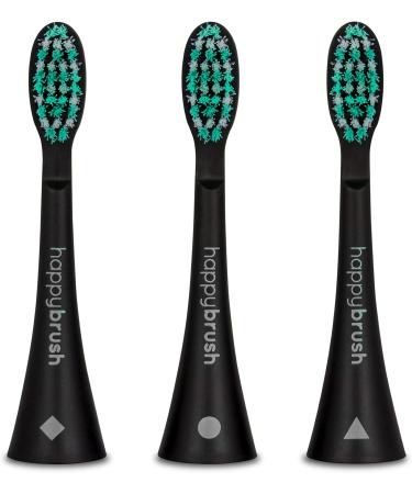 Happybrush Sustainable Electric Toothbrush Brush Heads Eco VIBE 3 - Black/Mint | 3x3 Pack | Eco-Friendly Oral Care - Buy Online on GoSupps.com