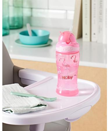 N by Flip-It Straw Cup for Kids | BPA-Free Drinking Bottle for Toddlers | Pink | 360ml | 12+ Months - International Shipping Available - Buy Online on GoSupps.com